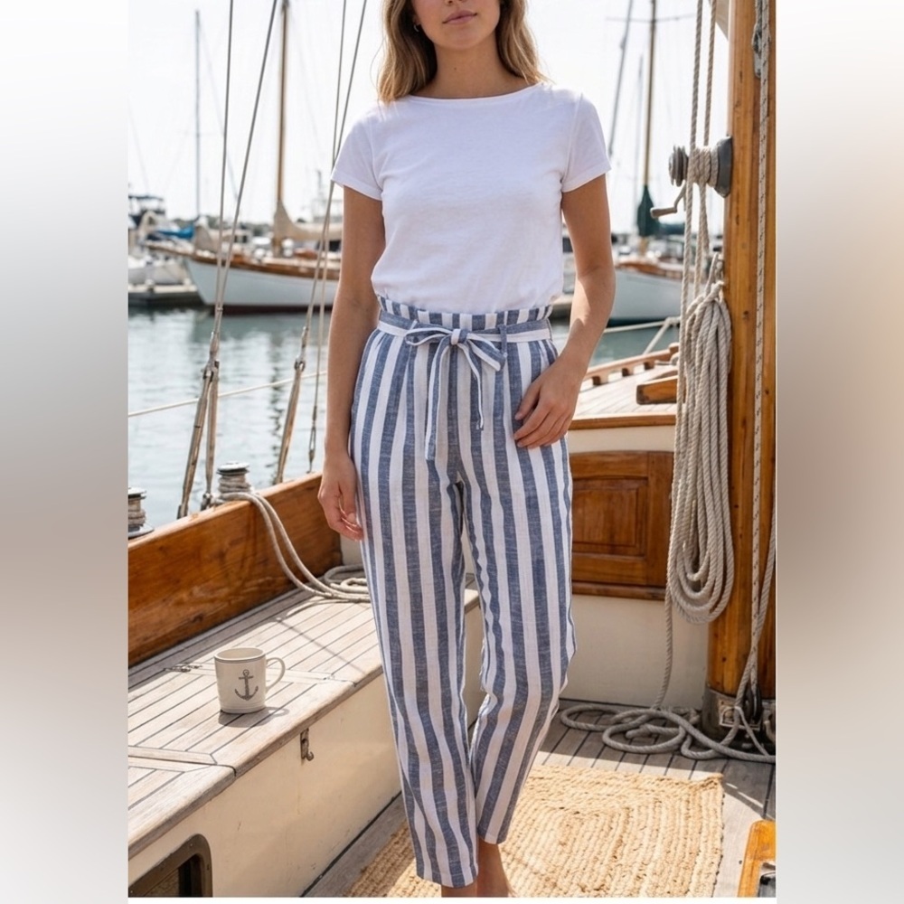 Striped Trousers with Nautical Flair